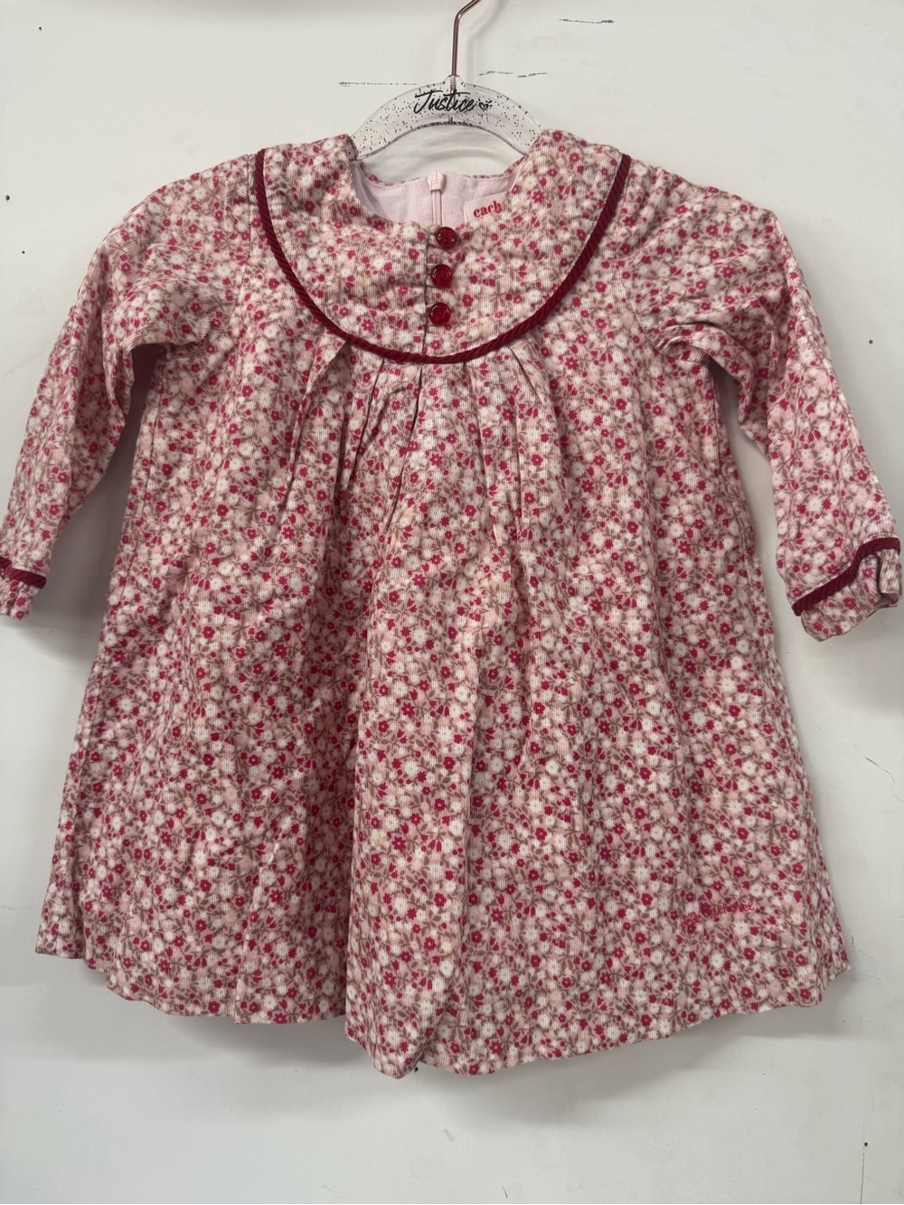 Vintage Red Micro Floral Toddler Dress 2T?